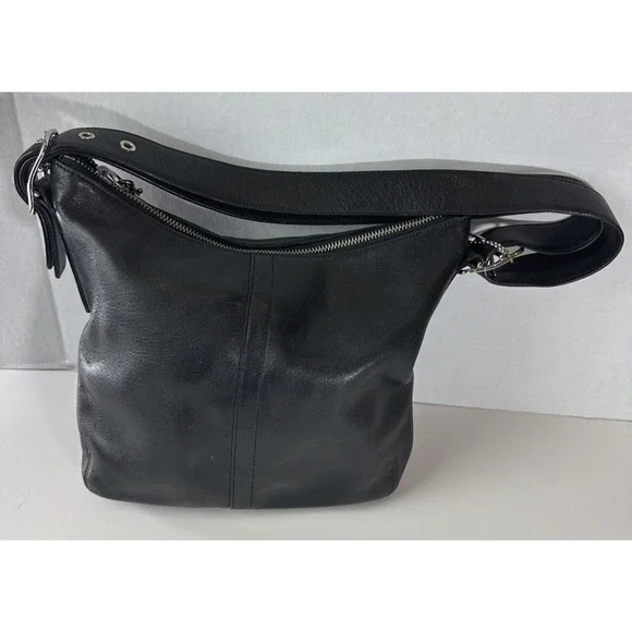 Coach Black Leather Slim Legacy Crossbody Shoulder Bag Adjustable 9326 Purse - Picture 4 of 16